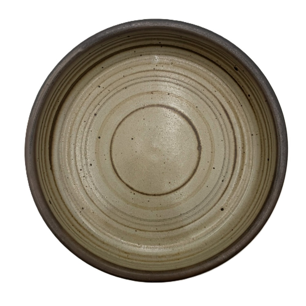 Tim Wedel Studio Pottery Serving Bowl Brown Tan Stoneware Signed 11.25 Inch